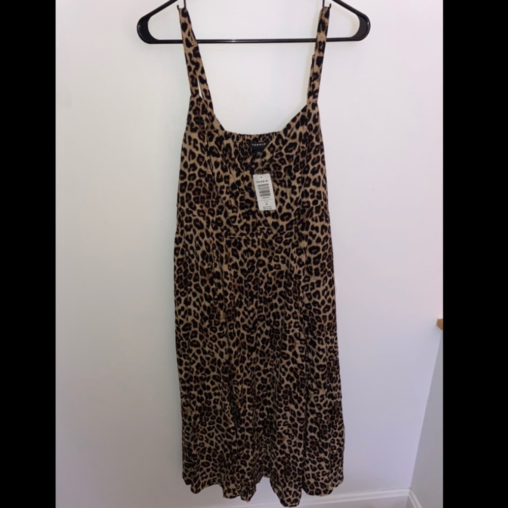 Torrid midi leopard dress NWT size 00